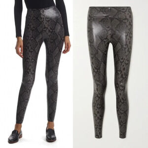 Commando‎ Reptile Embossed Faux Leather Leggings Gray Snake Size Small